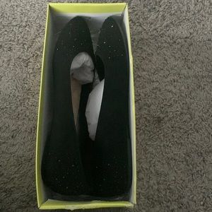 Black sparkly flats